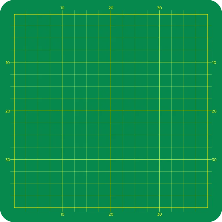 Green Cutting mat, seen from above